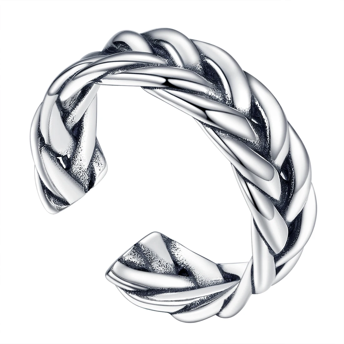 

U7 Midi Ring Stackable Ring 925 Sterling Silver Gold Chain Ring Cuff Ring for Men Women