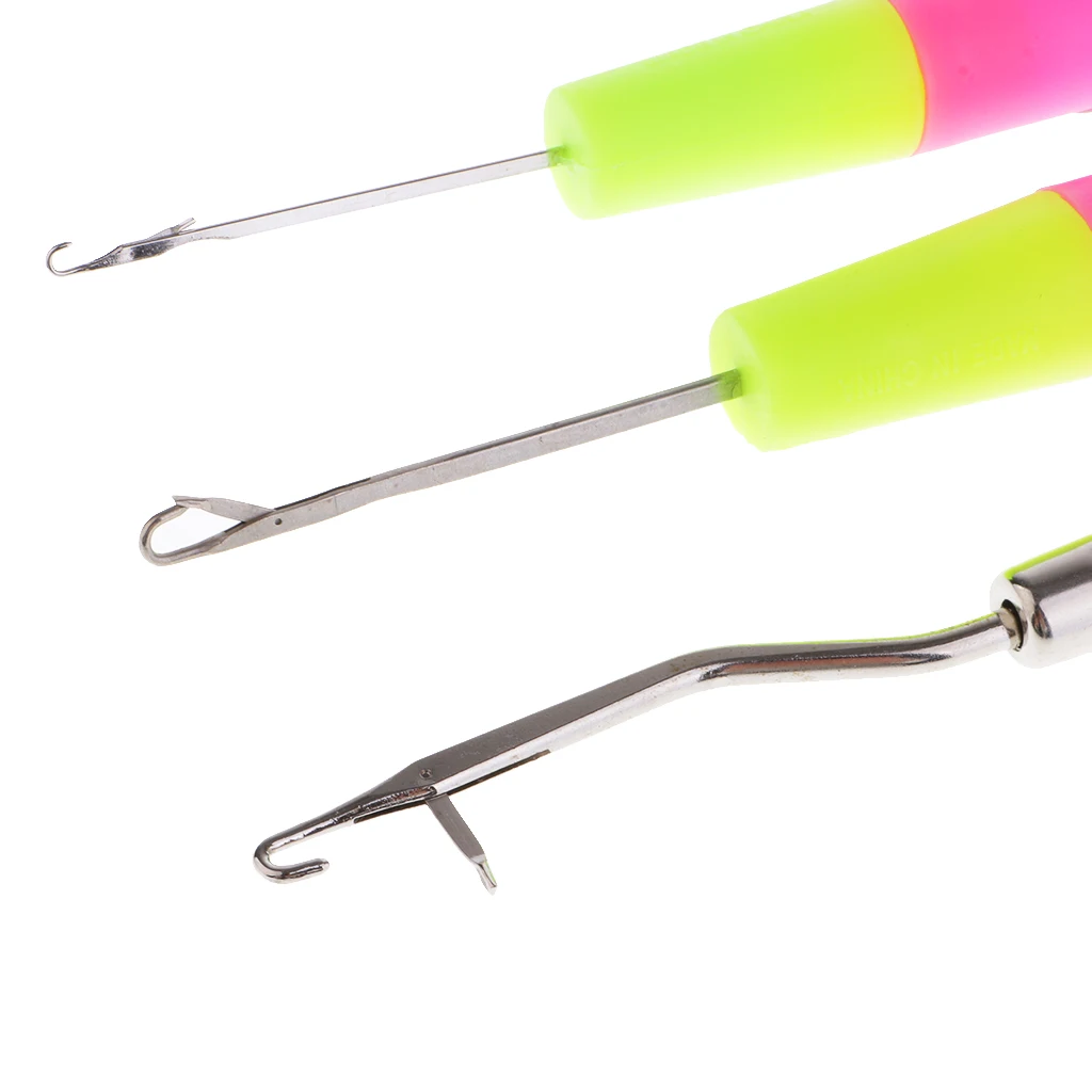 7 шт. Пластик крюк с защелкой для вязания крючком волос/микроволоконный плетения