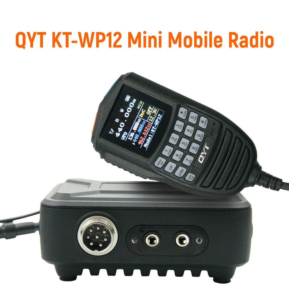 For QYT KT-WP12 Mini Mobile Radio 25W 200 Channels VHF UHF Dual Band Car Ham Radio