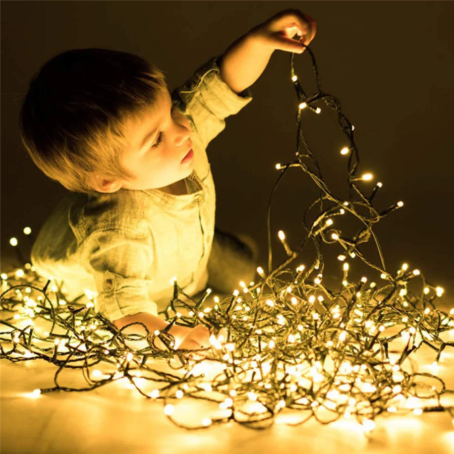 10M 80 LED Fairy String Lights Black Wire Christmas Tree Garland Light Wedding Party Waterproof Curtain | Лампы и освещение