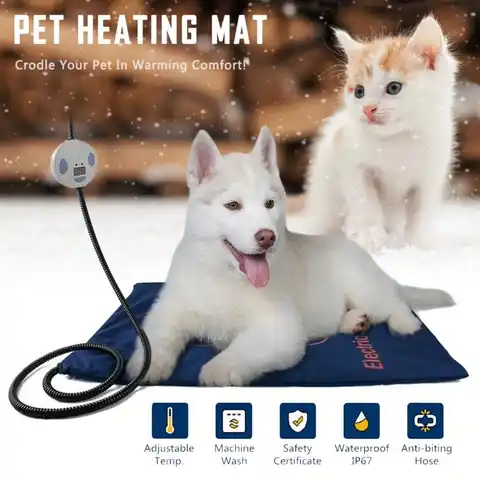45 × 60 см электрическая грелка для домашних животных, одеяло для собак, кошек, зимняя грелка, водонепроницаемая регулируемая температура, ков...