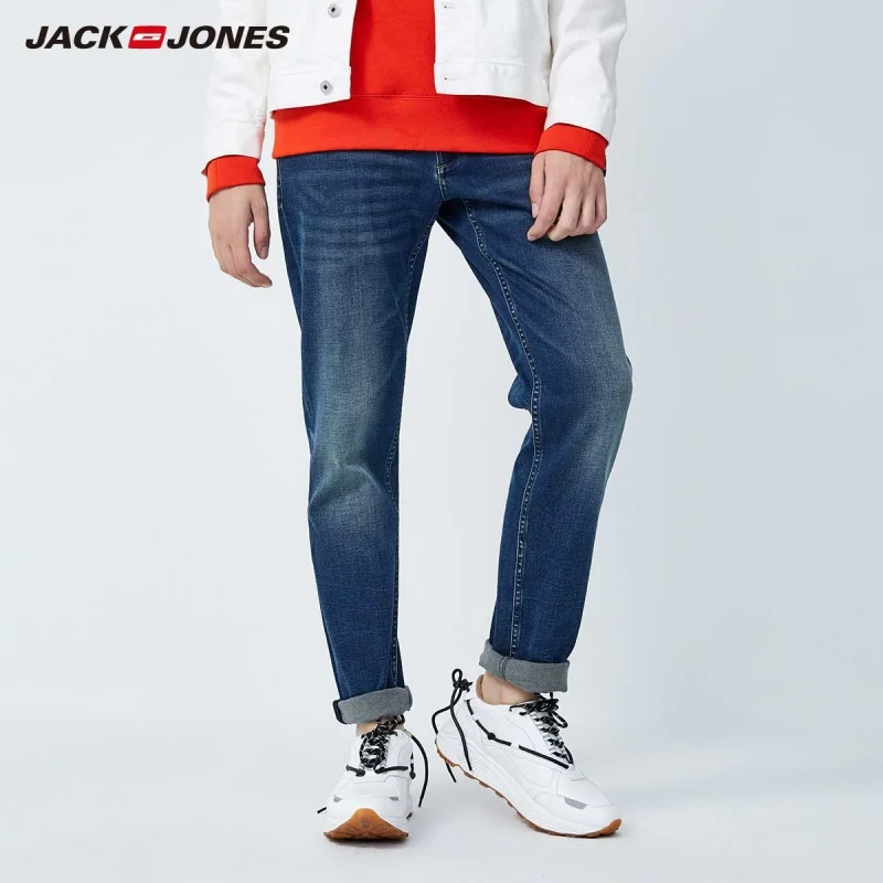 JackJones Новое поступление мужские повседневные Стрейчевые облегающие джинсы