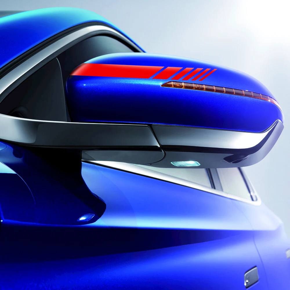 Зеркало заднего вида для автомобиля боковая наклейка в полоску виниловая Ford Focus