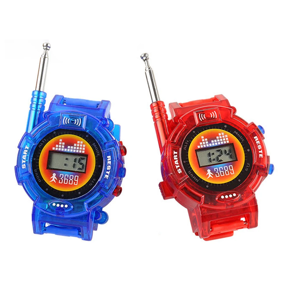 2pcs Long Range Walkie Talkie Durable Portable Random Color Children Family Battery Powered Interactive Wrist Watch Kids Toy | Игрушки и