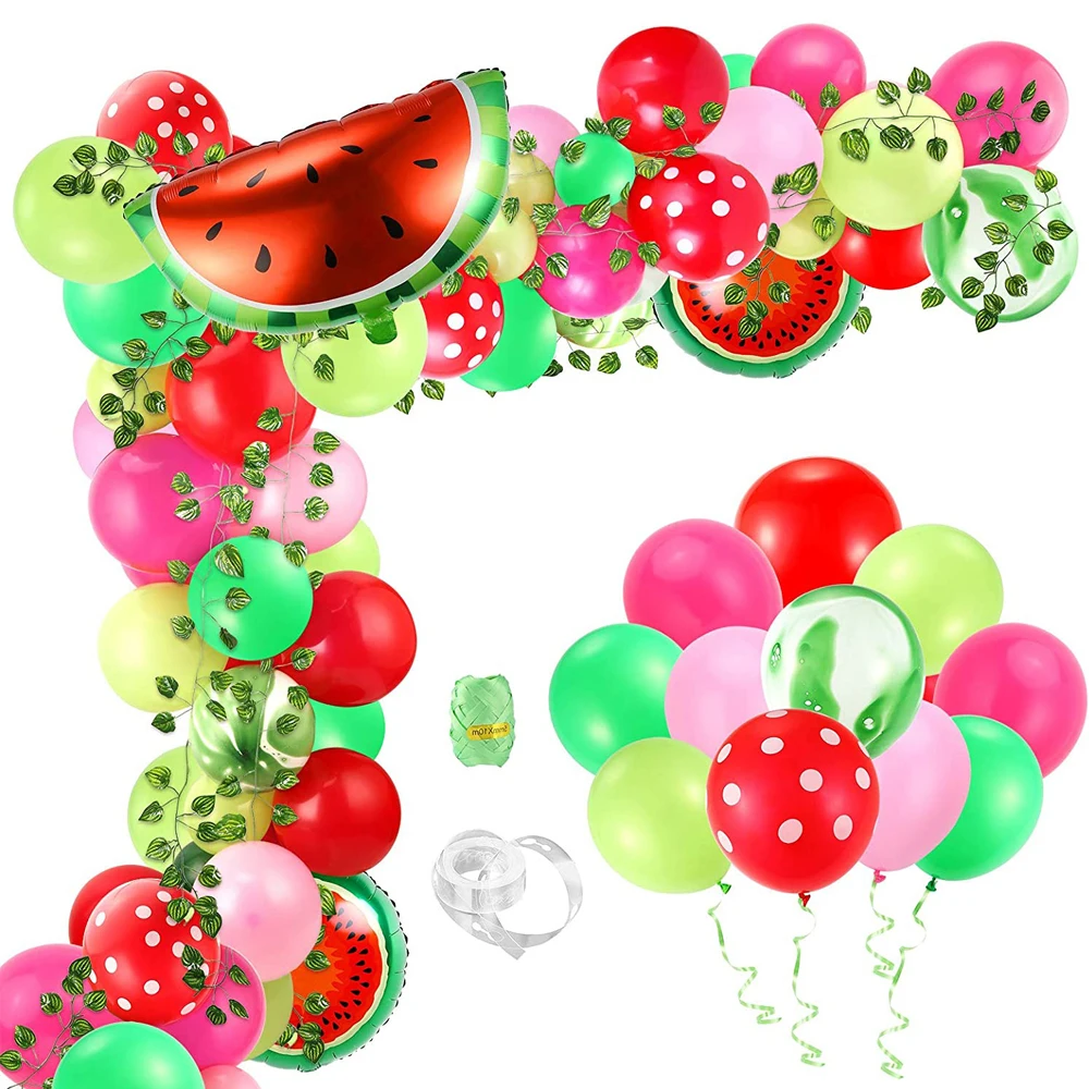 

Watermelon Themed Birthday Party Decoration Balloon Garland Arch Kit with Watermelon Foil Balloons for Girl Baby Shower Supplies