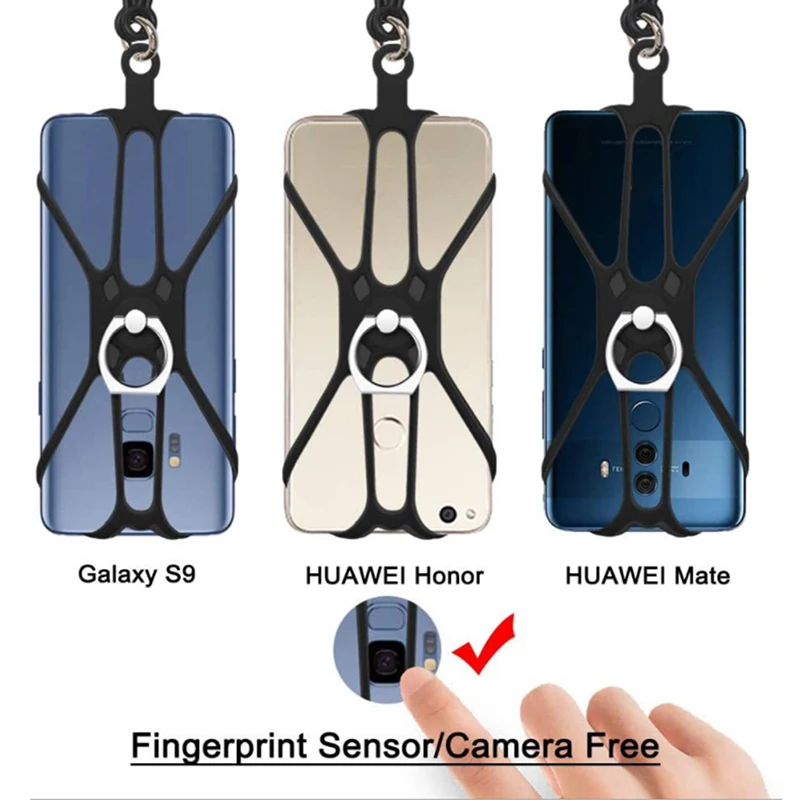 

Mobile Phone Silicone Lanyard Case Cover Holder Neck Strap Belt Universal