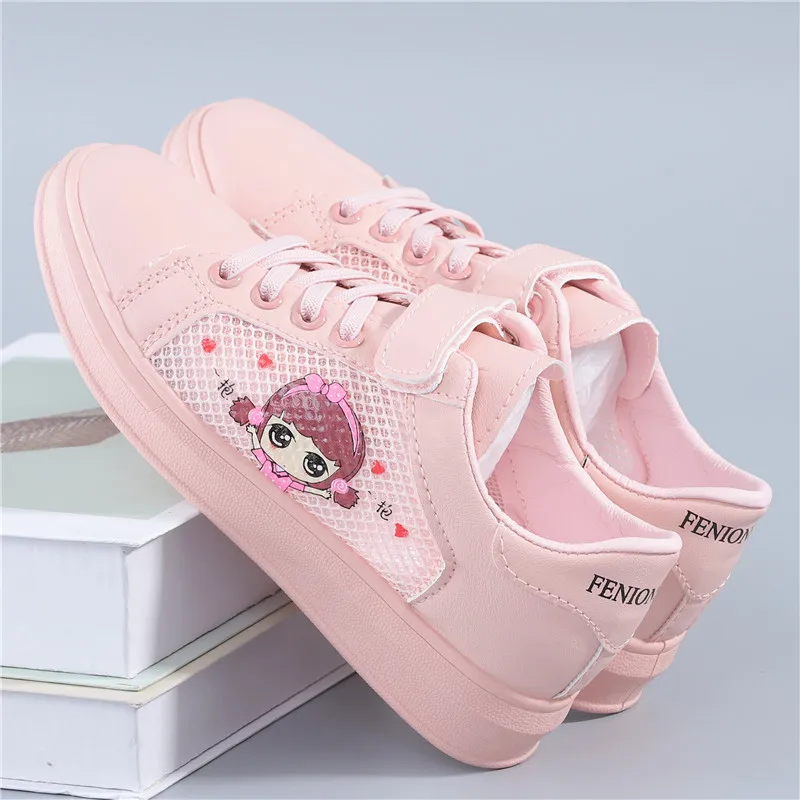 

Shoes Woman 2021 Tennis Female Flats Round Toe Casual Sneaker New Breathable Dress Summer Small Rubber Leisure Fabric Hook & Loo