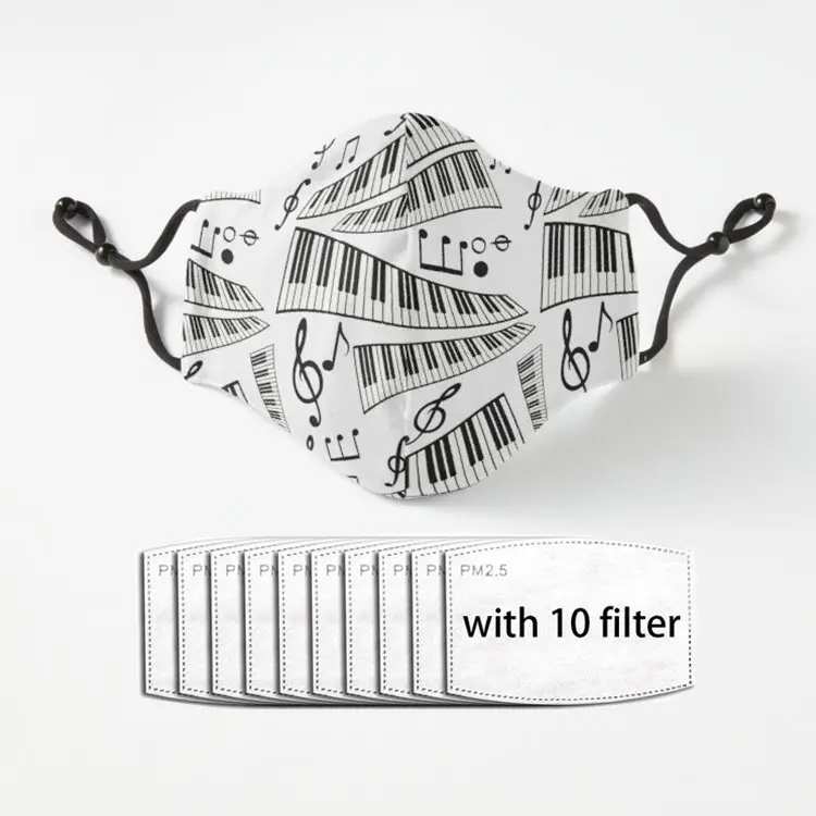 

Маска унисекс хлопковая с принтом пианино-клавиш, фэнтезийная Роскошная маска для лица из полиэстера с фильтром