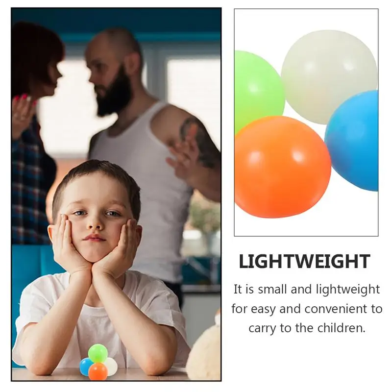 

8PCS 45mm Kids Sticky Ball Glowing Balls Decompression Stress Ball Toy