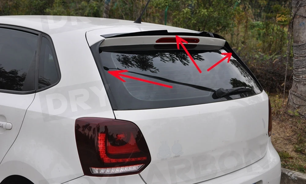 ABS задний спойлер на крышу лобовое стекло Отделка крылья для Volkswagen VW Polo
