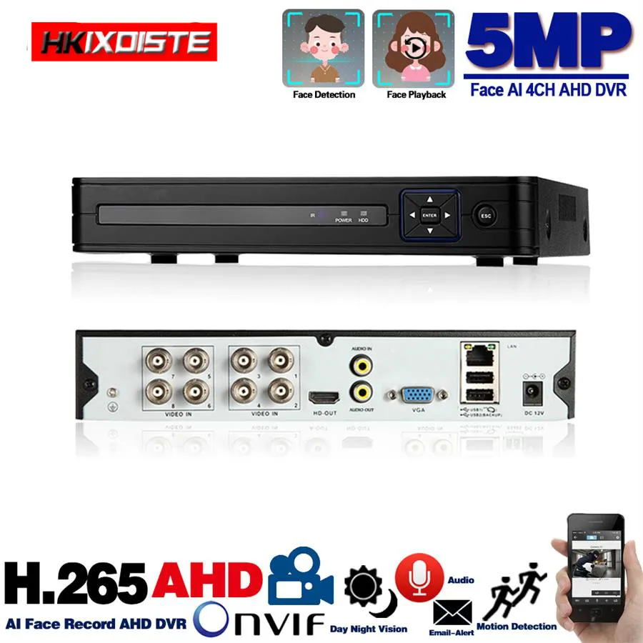 

H.265 8 Channel CCTV Security Hybrid DVR recorder System 5MP Face detection AHD Video Surveillance recorder 4CH DVR XMEYE 8CH