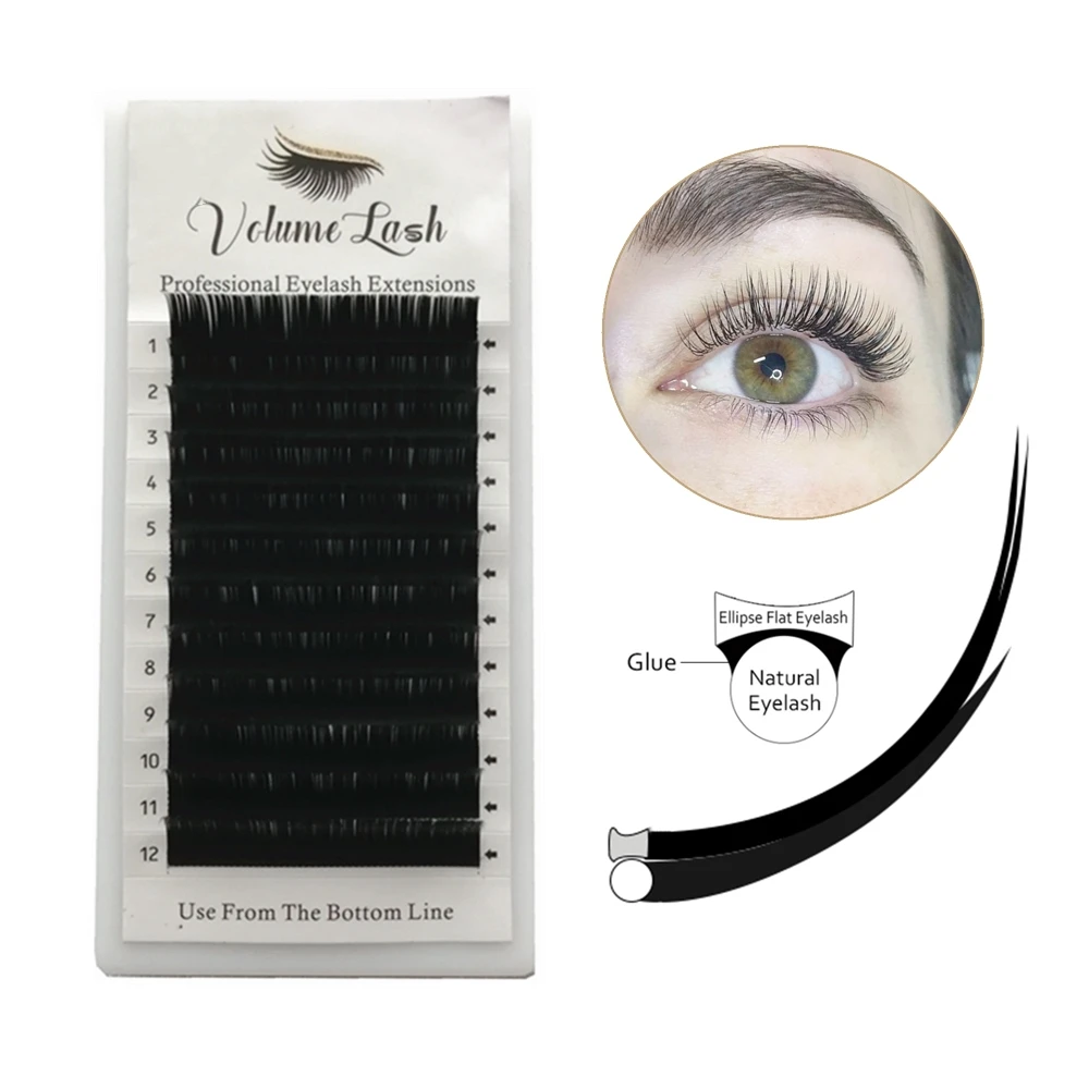 Эллипса плоские накладные ресницы норки эллипса Индивидуальные C/CC/D натуральные