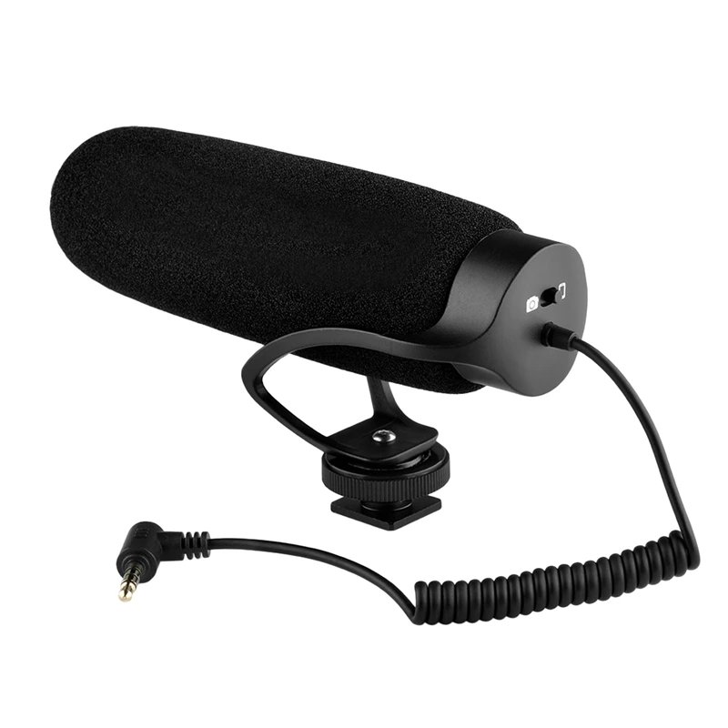 

Микрофон для записи, микрофон с шумоподавлением и вибрацией для Nikon, Canon, Sony