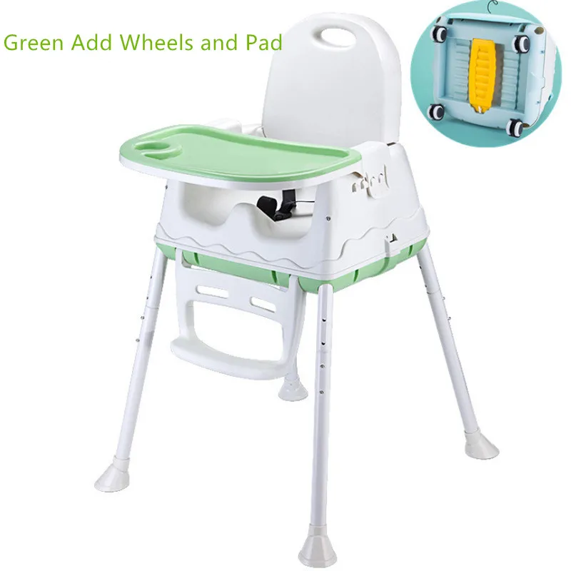 Green Add Wheels Pad Детское кресло для кормления - Цвет: Green Add Wheels Pad