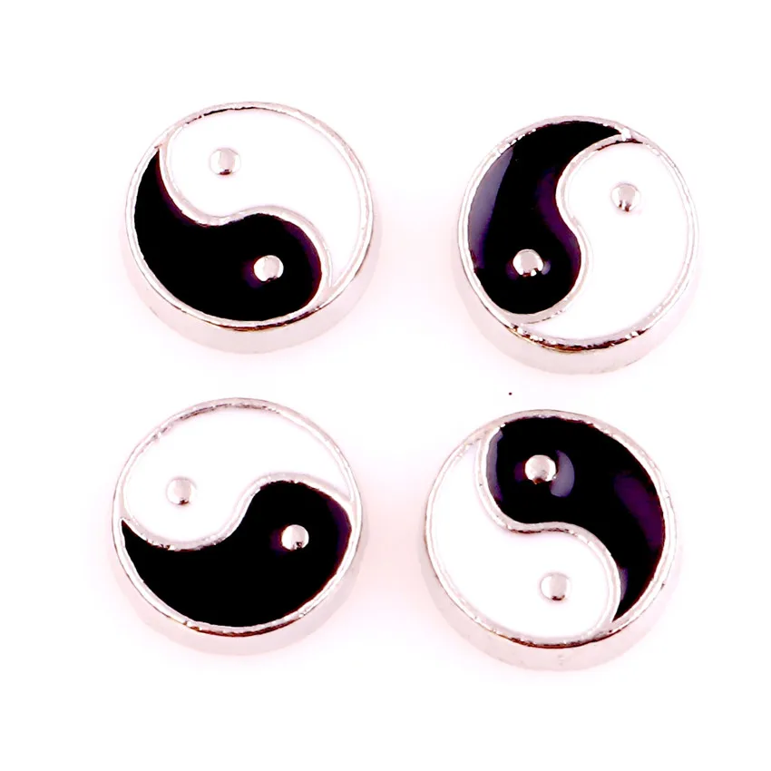 

20Pcs/Lot Tai Chi Bagua Yin And Yang five lines Amulet Floating Charms Fit Arma Locket Men Gift Jewelry