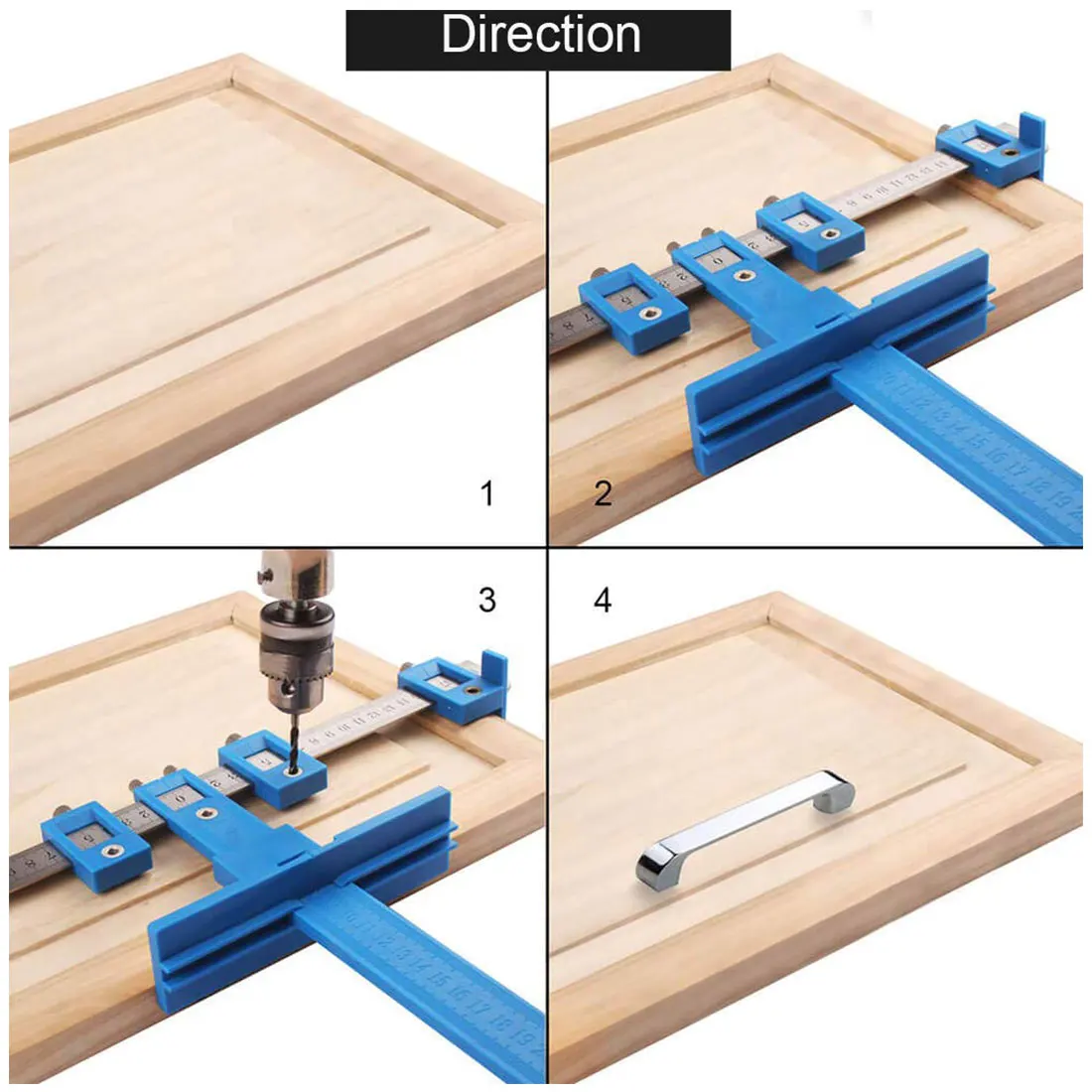 

Detachable Hole Punch Jig Tool Center Drill Bit Guide Set Sleeve Cabinet Hardware Locator Wood Drilling Woodworking Tool