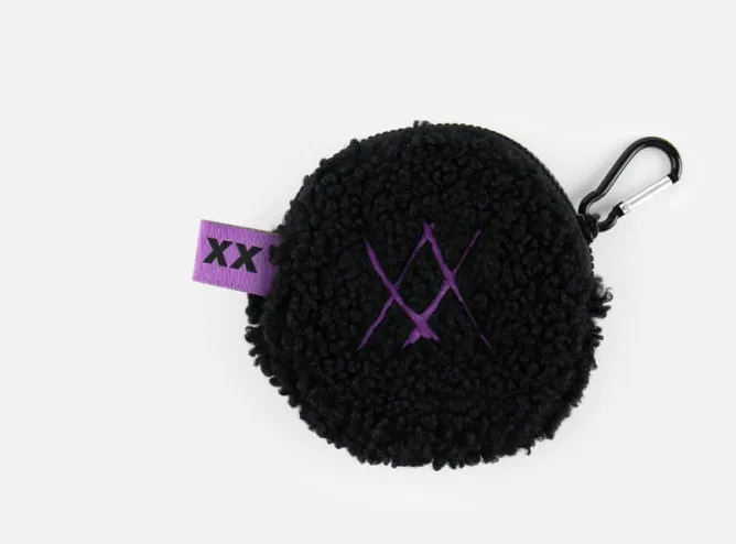 

WINNER MINO Blue Rose Flower Embroidery Coin Wallet Fabric Coin Bag