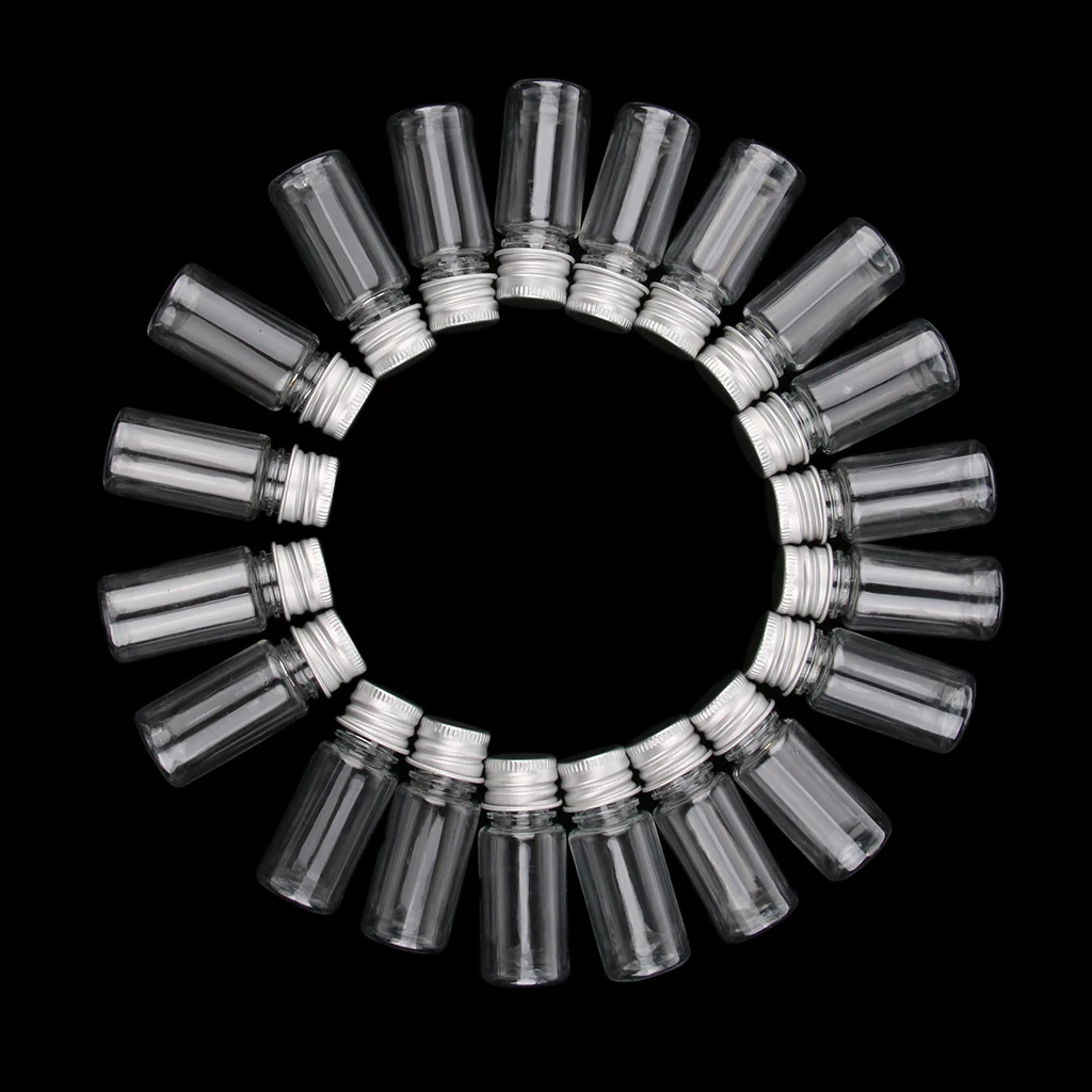 

20 pcs 10ml Empty Refillable Makeup Bottles Container Aluminum Screw Lid