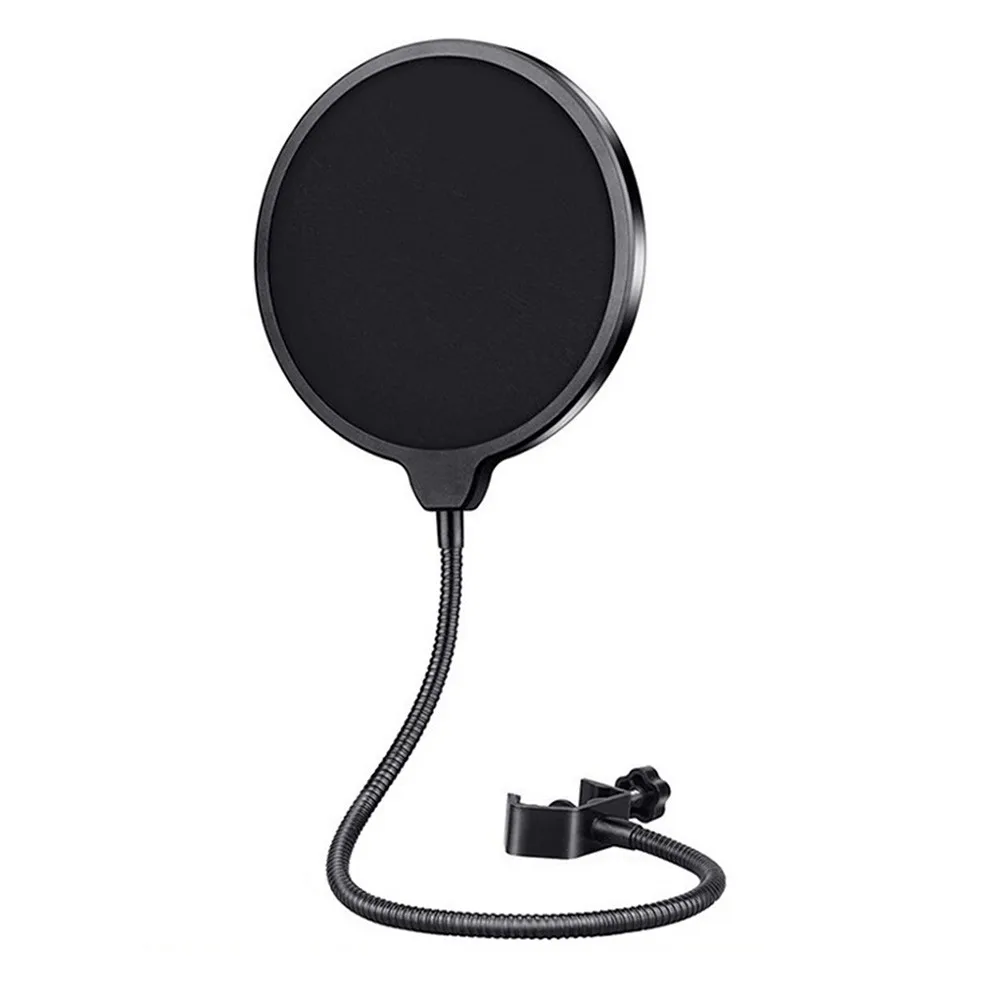 

Studio Microphone Blowout Cover Pops Filter Swivel Mic Wind Screen Mask Shield Large Double Layers Prevention Net Anti Noise