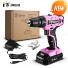 Электрическая отвертка DEKO GCD16DU6, максимальное напряжение 16 В, беспроводная дрель с литий-ионным аккумулятором и драйвером питания постоянного тока, 2 скорости