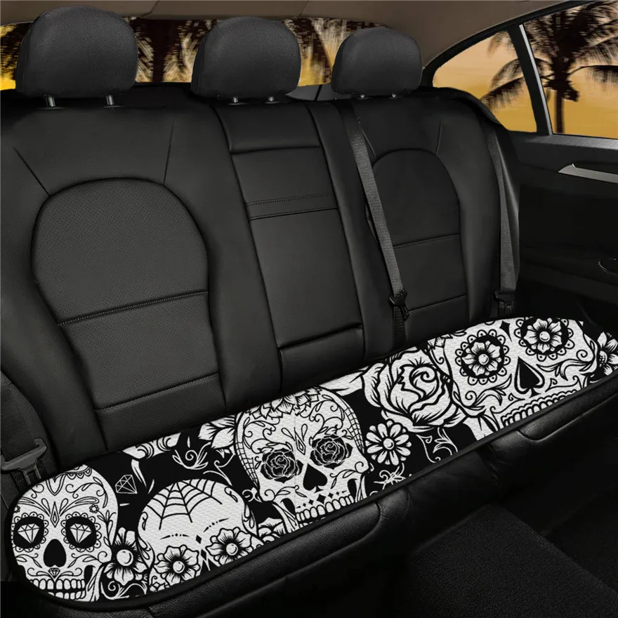 

INSTANTARTS Summer Cool Seats Cushion Luxurious Universal Size Car Cushion Skull Pattern Car Seat Covers Set Pad Mat 2021 Hot