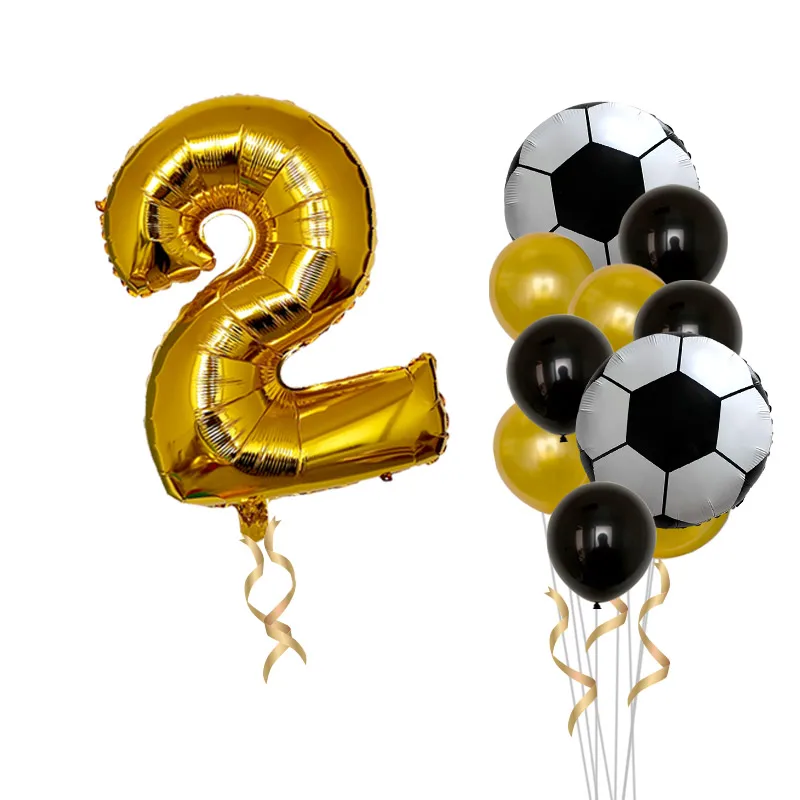 9 шт./лот вечерние воздушные шары для футбольного мяча Черное золото 32 дюйма номер