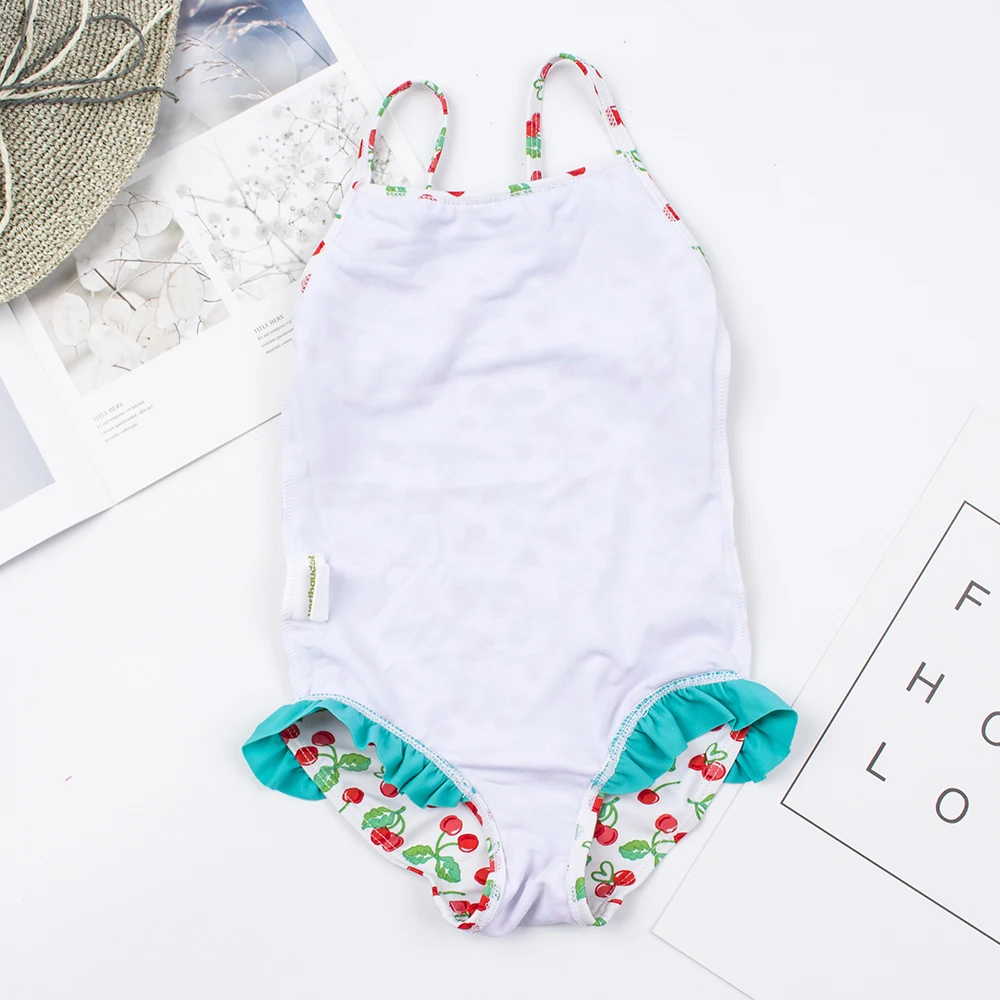 Цельнокроеный купальник с принтом вишни для девочек купальный костюм 2020 детский