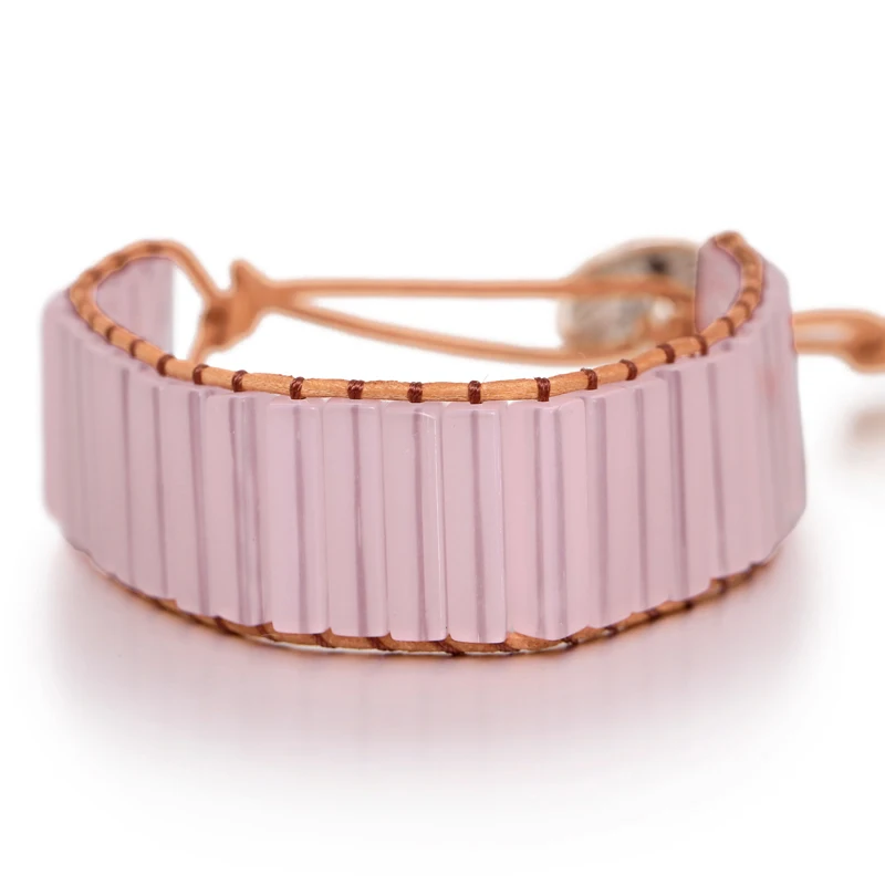 SL1649 Chakra Bracelet Jewelry Handmade Multi Color Natural Stone Tube Beads Leather Wrap Bracelet Couples Bracelets Creative Gifts - Окраска металла: SL1649