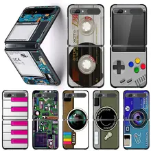 Phone Case For Samsung Galaxy Z Flip3 5G Z Flip 3 zflip z flip ZF Coque PC Cover Black Fundas Retro Camera Game