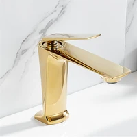 copper bathroom basin faucets solid brass sink mixer tap hot cold single handle deck mounted lavatory water crane gold