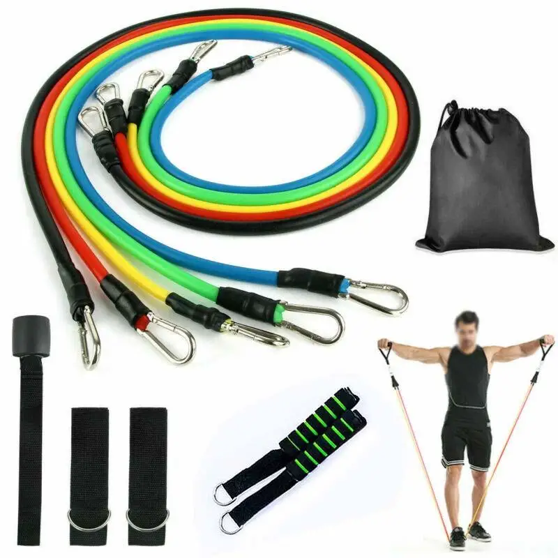

11 Pcs Resistance Bands Set Fitness Bands Resistance Gym Equipment Exercise Fitness Strap Elastic Pull Rope Fitness Equipment