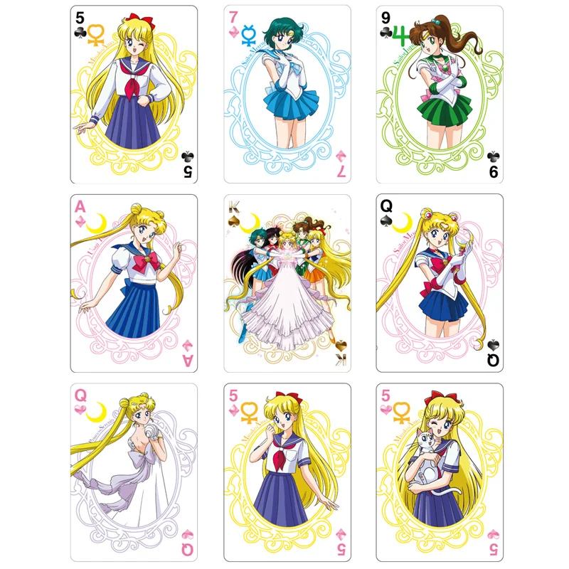 

Original Sailor Moon 54Pcs Playing Cards Collection TCG Game Cards Size 6.2X8.7CM Japanese Anime Birthday Gift