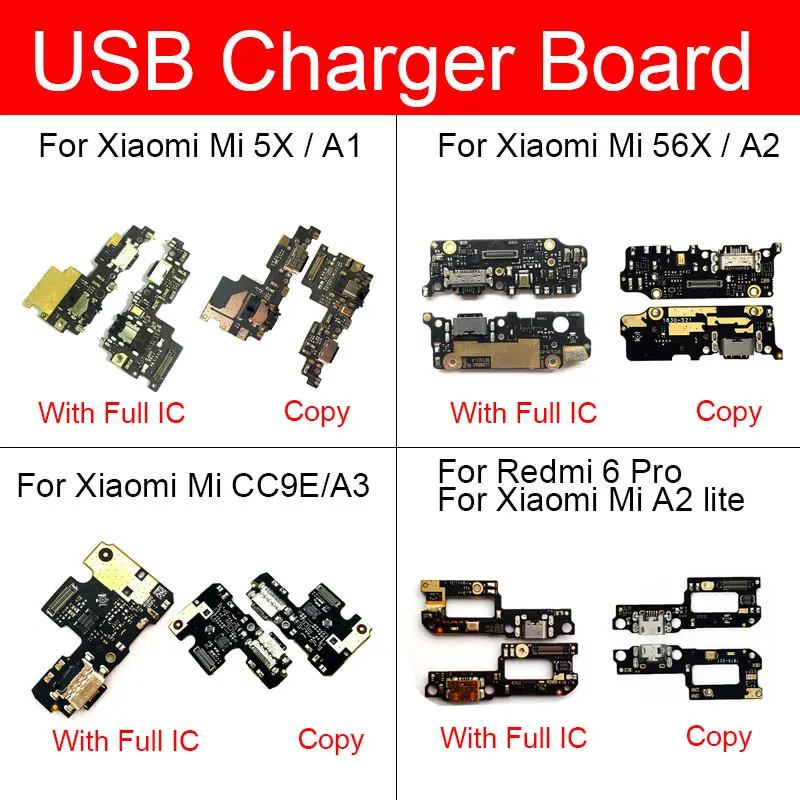 Плата разъема USB для зарядки Xiaomi Mi A1 A2 Lite A2Lite 5X 6x Redmi 6 Pro CC9E A3 порт печатной платы