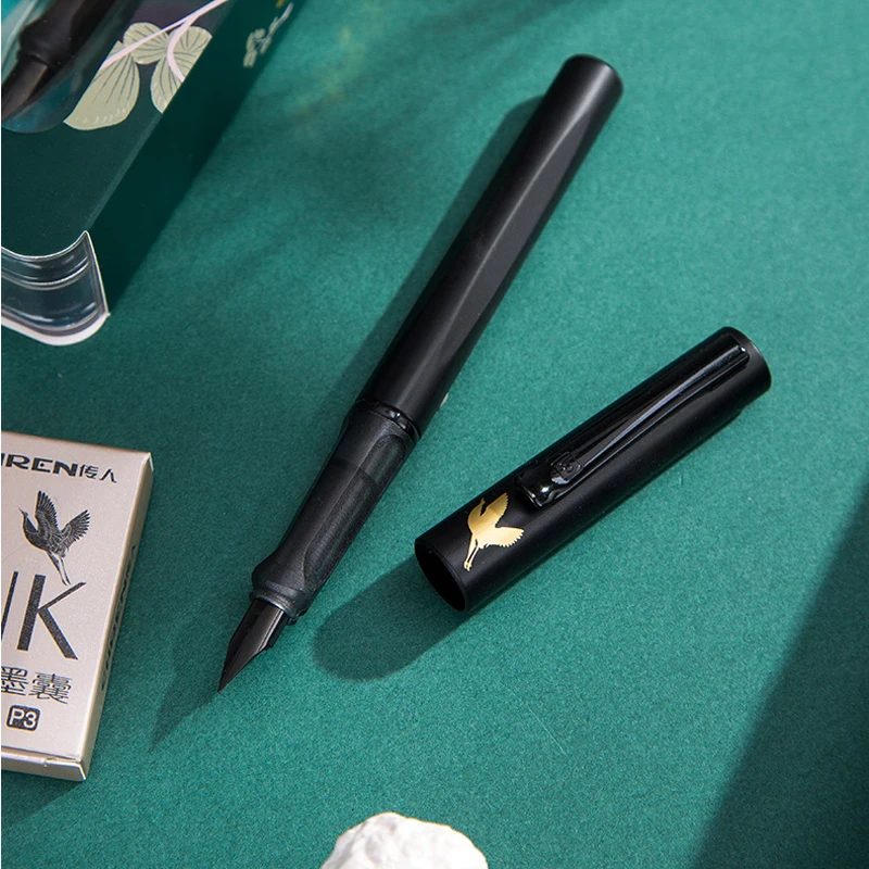 

Kawaii iridium Fountain Pen EF Nib Retro Color Pen Gift box Student Supplies Office Accessories For Kids 2021