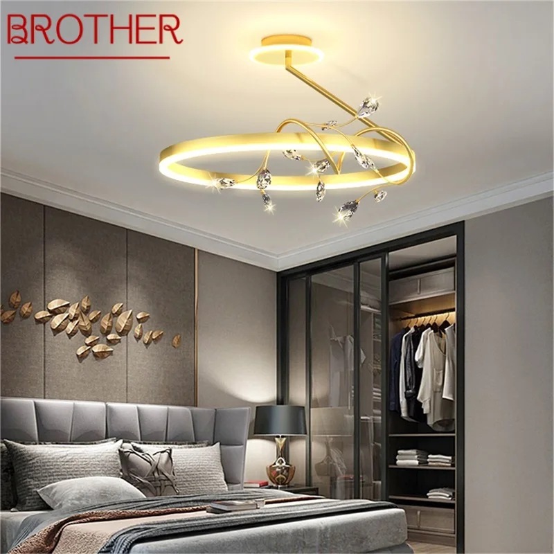 

Скандинавский подвесной светильник BROTHER, Современная Золотая светодиодная лампа, хрустальные светильники, декоративные для дома, спальни