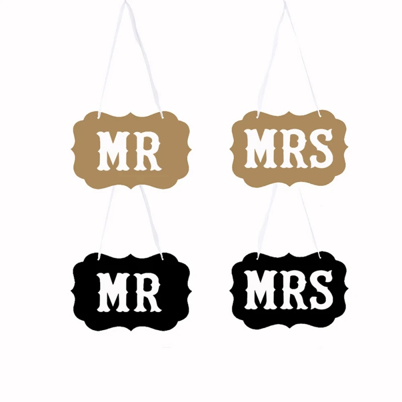 Rustic Wedding Mr Mrs Chair Banners Sign Groom Bride Party Vintage Engagement Photo Props | Дом и сад