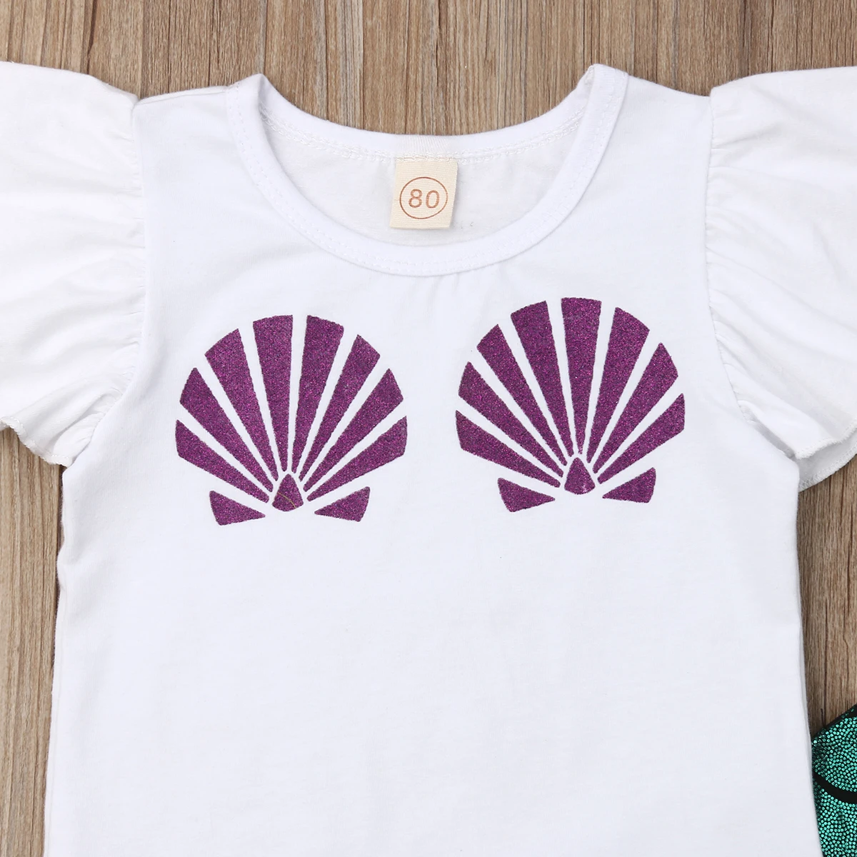 Pudcoco/комплект одежды для маленьких девочек наряд русалки короткий рукав с