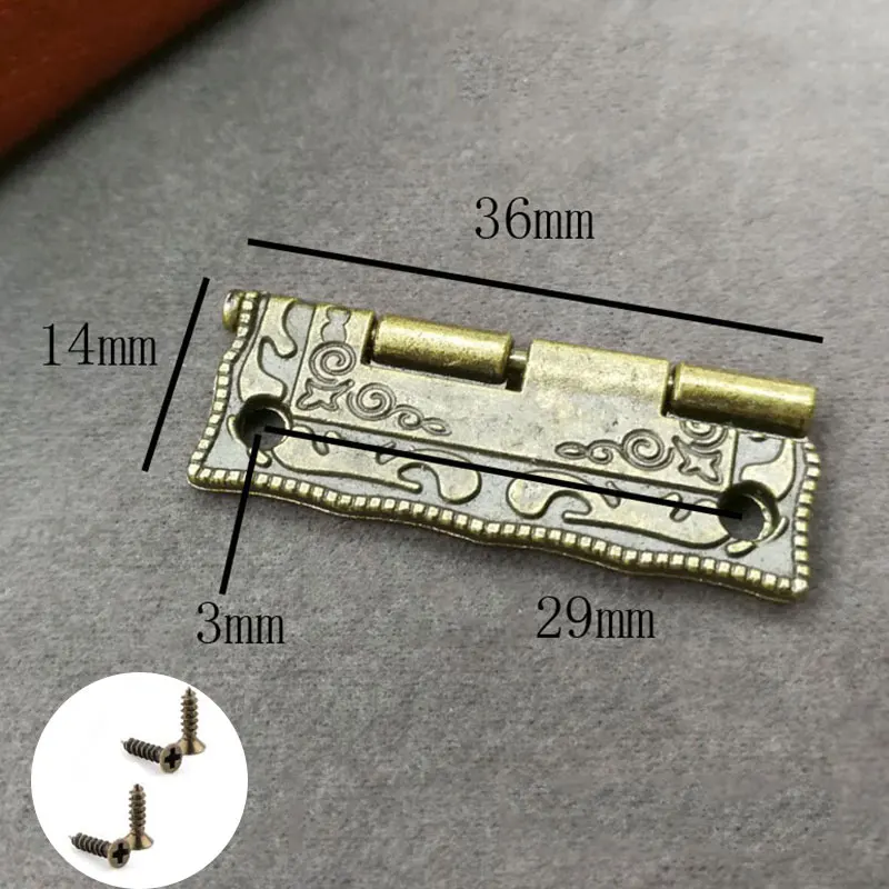 

Cheapest Antique Bronze Hinges Cabinet Door Drawer Decoration Vintage Hinge For Jewelry Wooden Box Furniture Hardware