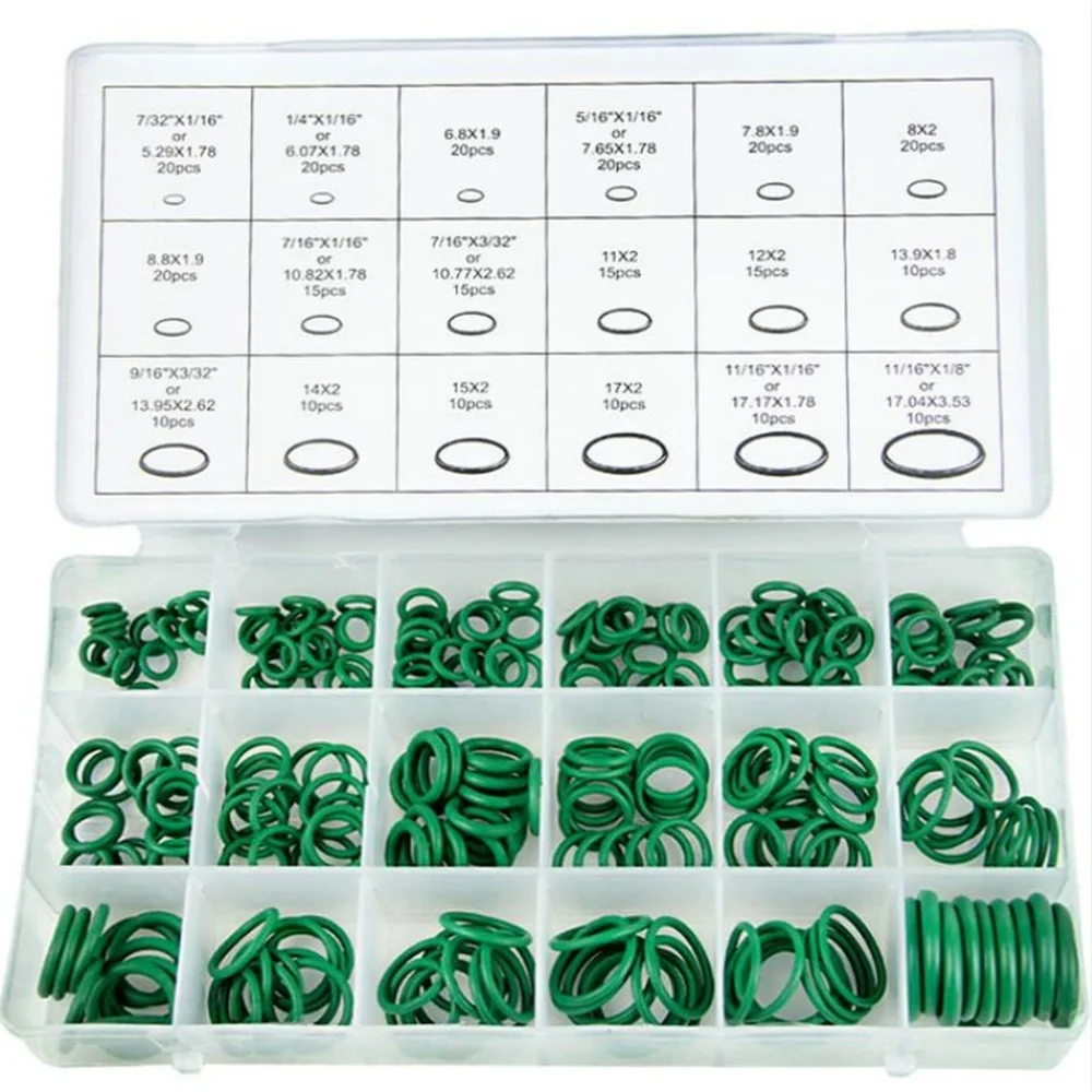 

270Pcs Air Conditioning Refrigerant Ring Sets Air Conditioning HNBR O Rings Car Auto Repair Tools Rubber 18 Sizes Car Parts Tool