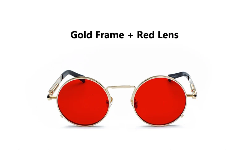 Oculos de sol feminino женские красные очки круглые стимпанк металлические пружины Поляризованные солнечные ретро-очки мужские uv400 Высокое качество