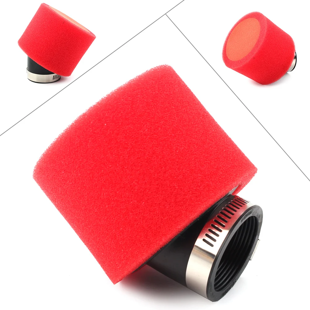 

42MM Angled Red Foam Motorcycle Air Filter for ATV Quad Go Kart CRF XR 50 70 Pit Dirt Bikes
