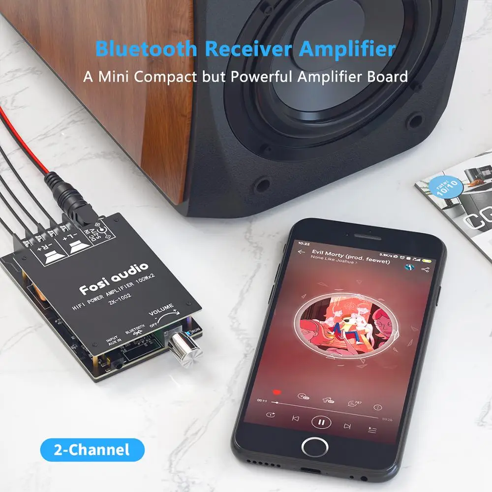 Плата цифрового усилителя мощности TPA3116D2 100 Вт Bluetooth 5 0 Hi-Fi стерео AUX аудио сабвуфер