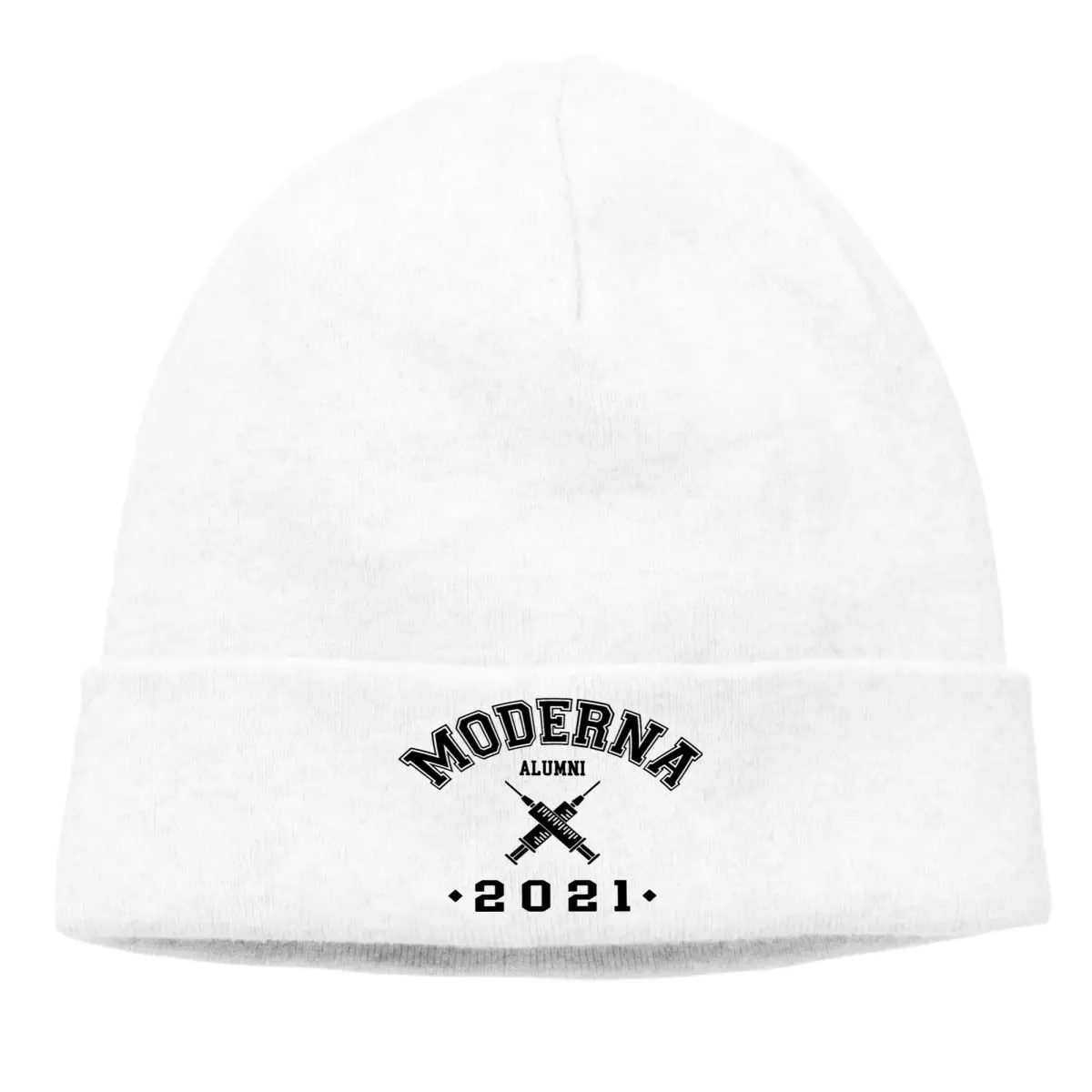 

Moderna Alumni Bonnet Homme Winter Warm Knit Hat Vaccine Injection Art Culture Skullies Beanies Caps Creative Cotton Hats