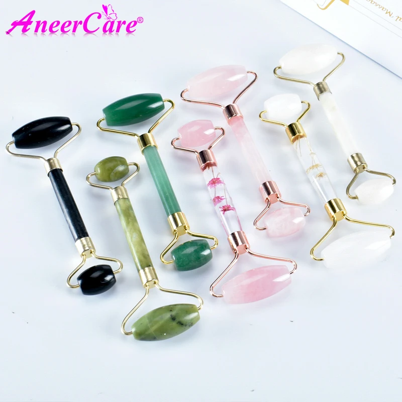 

Massager For Face Jade Roller Massage Head Eyes Foot Natural Stone Massage Instrument Body Quartz Gua Sha Reduce Wrinkles Tools