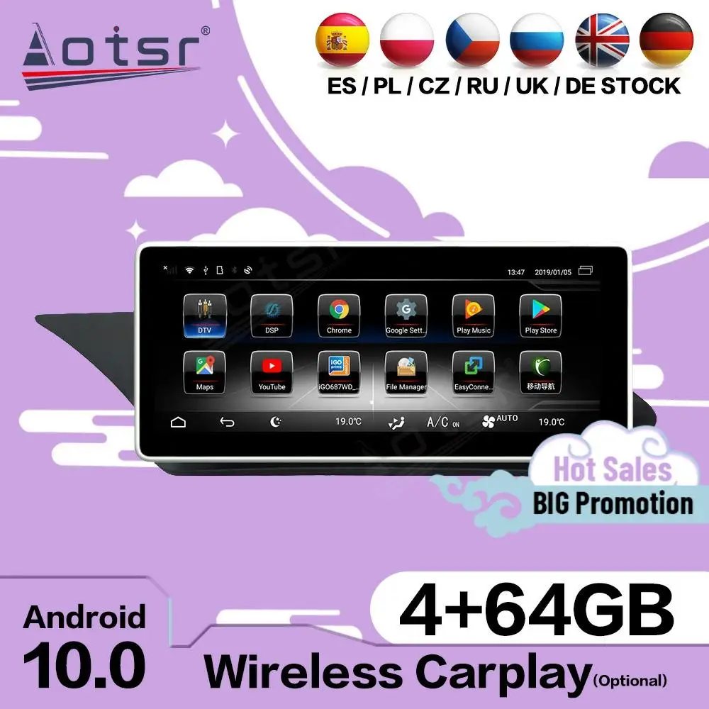 

Carplay Stereo Android Screen For Mercedes Benz E W212 2009 2010 2011 2012 2013 2014 2015 Car GPS Audio Radio Receiver Head Unit