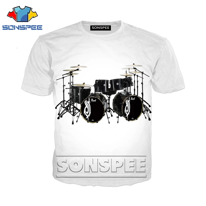 Anime 3d print funny music t shirt Men Women fashion t-shirt drum set sexy kids Harajuku top tee Funny shirts homme tshirt A48