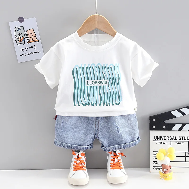 

Fashion New Baby Boys Clothes Letter Print Children's Clothing T-Shirt+Shorts 2 Pcs Kids Clothing Sets O-neck Boys Clothes 1-4 Y