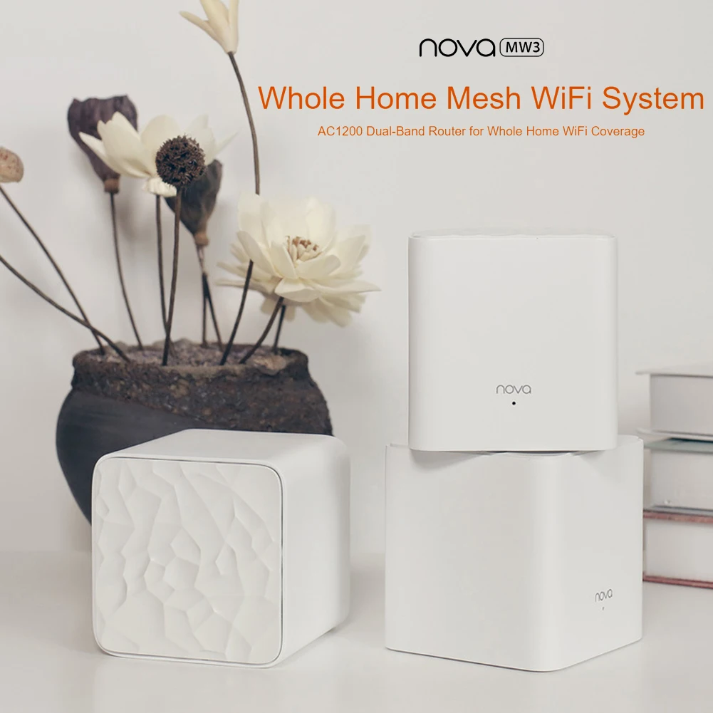 

Wi-Fi-роутер Nova MW3 AC1200 двухдиапазонный для всего дома, сетка с Wi-Fi покрытием, беспроводной мост, дистанционное управление через приложение