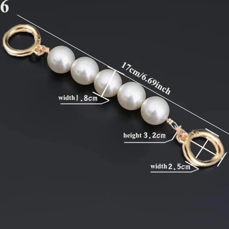 Pearl Bag Chain Strap Extender Bag Hanging Chain Pearl Decorative Chain Girls Bag Accessories Handbag Chain Shoulder Bag Chain