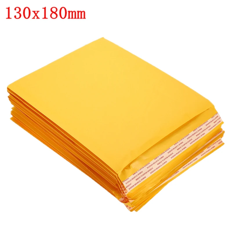 130x180mm 50 шт./лот, крафт-бумага, Пузырьковые конверты, сумки для почтовых отправлений, мягкий конверт, пузырьковый почтовый пакет, Прямая поставка - Цвет: 130x180mm
